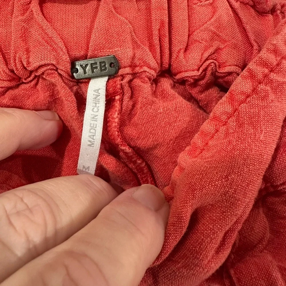 Young Fabulous & Broke‎ Linen Pants Blood Orange/Red size M